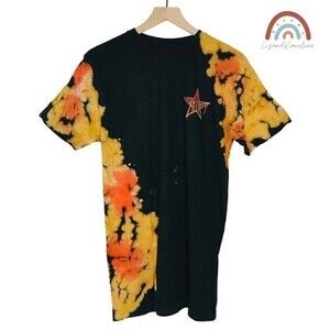 New! Jeffree Star Tie Dye Spider Web Star Black Orange Soft Tee T-Shirt Top